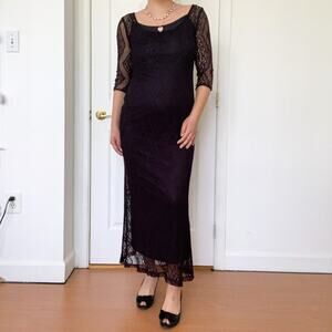 Vintage 90s Mica Maxi dress Y2K Whimsigoth Dark Romantic Hoco Prom 2 Piece